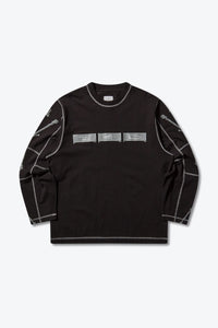 STICKS STITCH ORGANIC LONG SLEEVE / BLACK