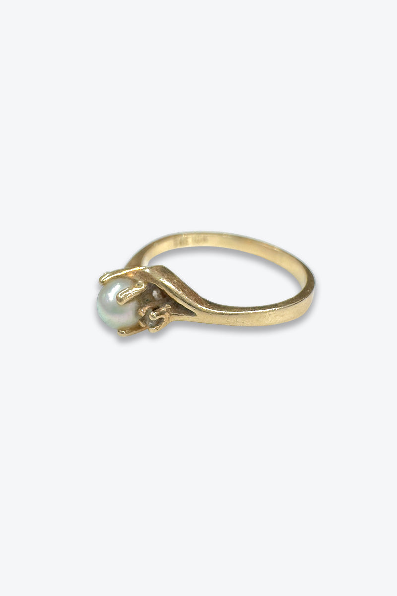 10K GOLD RING w/PEARL 1.75G / GOLD