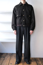 Load image into Gallery viewer, FLIGHT JACKET BRUSHED WOOL MELTON / BLACK KHAKI  [神戸店]