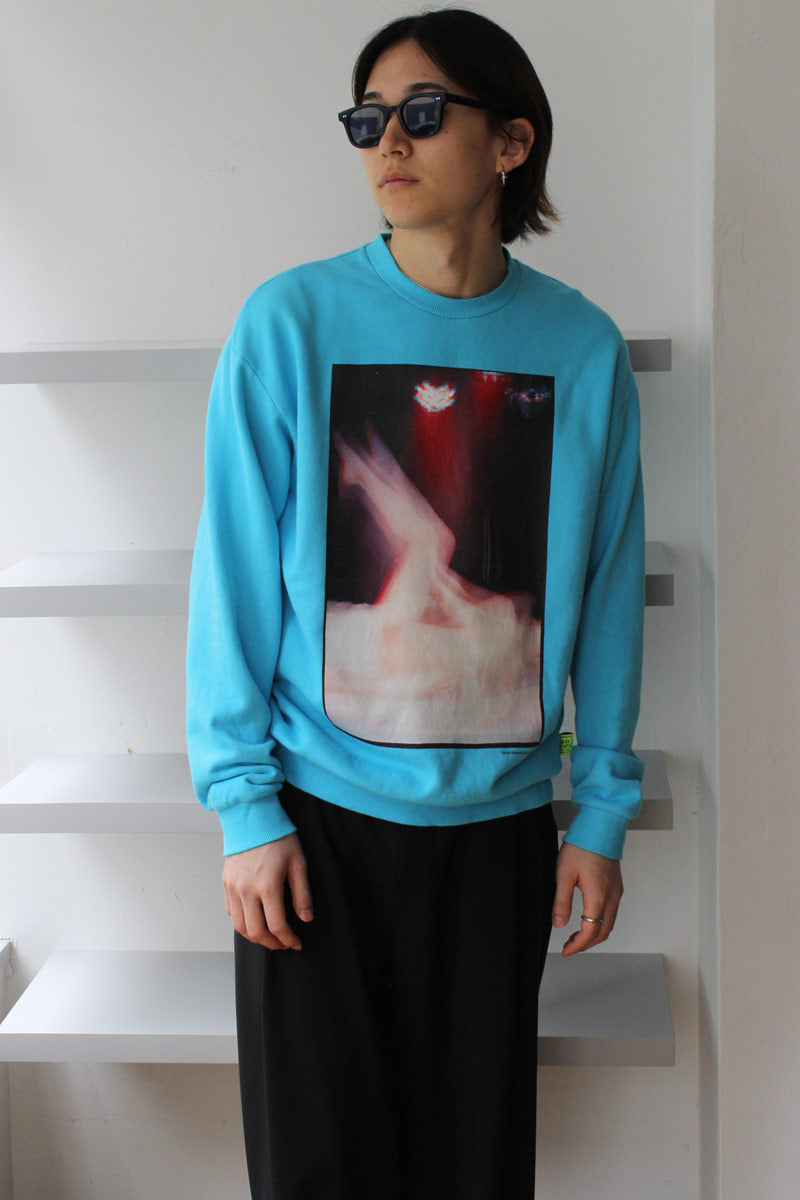 ITTETSU MATSUOKA - 'YASASHIIDAKE 3' CREW NECK TURQUOIS [60%OFF]