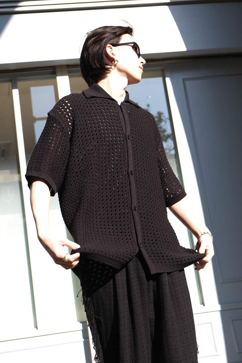 トップス 08 sircus 24SS LILY YARN MESH KNIT SHIRT 08circus 24SS LILY YARN MESH KNIT SHIRT