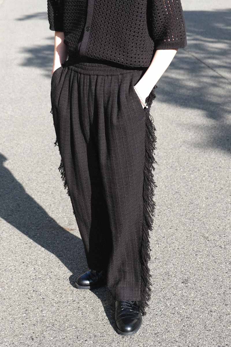 SUMMER TWEED FRINGE EASY PANTS / BLACK [40% 할인]