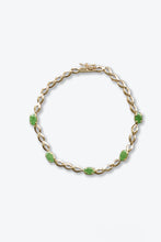 画像をギャラリービューアに読み込む, MADE IN MEXICO 14K GOLD BRACELET w/GREEN STONE 3.11G / GOLD