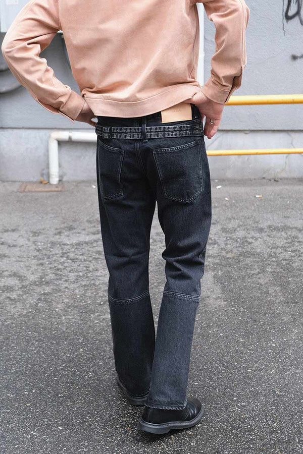 SLIM FLARE DENIM PANTS -Sharon- .06 / WASH BLACK