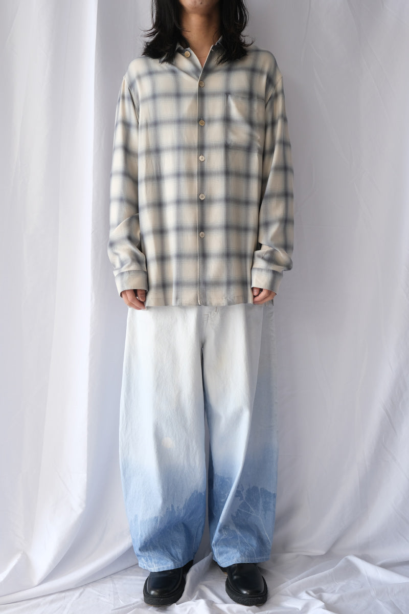 SHIBORI-BASSEN BARREL DENIM PANTS / BLEACH