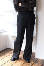 画像をギャラリービューアに読み込む, SUPER140 PINTUCK BAGGY EASY TROUSERS .12 / BLACK