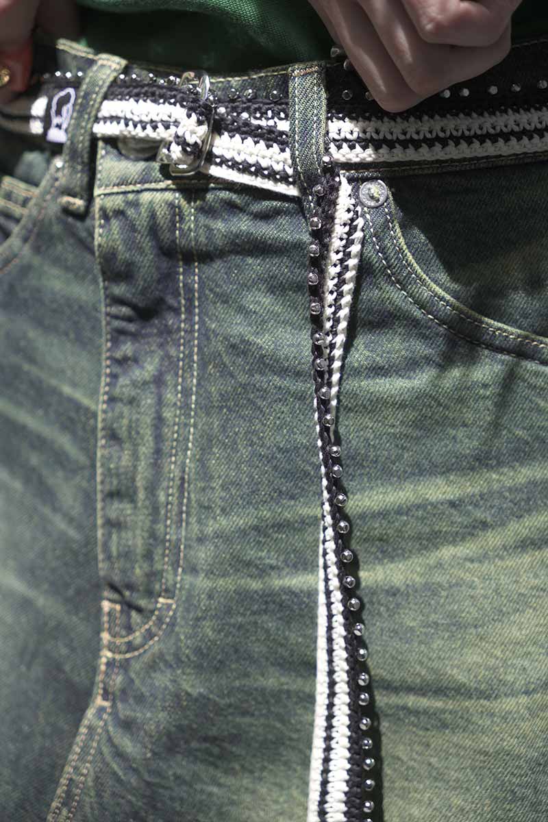 HAND CROCHET BEADED BELT / MONO [20%OFF]