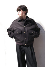 Load image into Gallery viewer, FLIGHT JACKET BRUSHED WOOL MELTON / BLACK KHAKI  [神戸店]