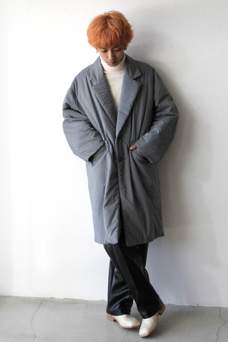 NYLON RIPSTOP PADDED OVER COAT / BLUE GRAY [50% OFF]