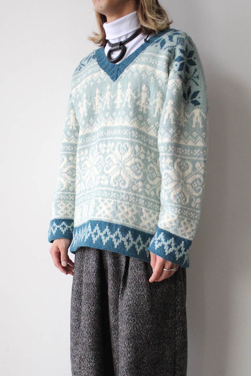 KNITTED HOCKEY SWEATER / MINT GREEN [20%OFF]