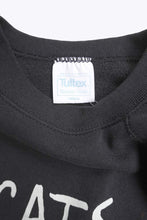 Load image into Gallery viewer, TULTEX | MADE IN USA 80&#39;S CATS  PRINT RAGLAN SWEAT SHIRT / BLACK  [USED]