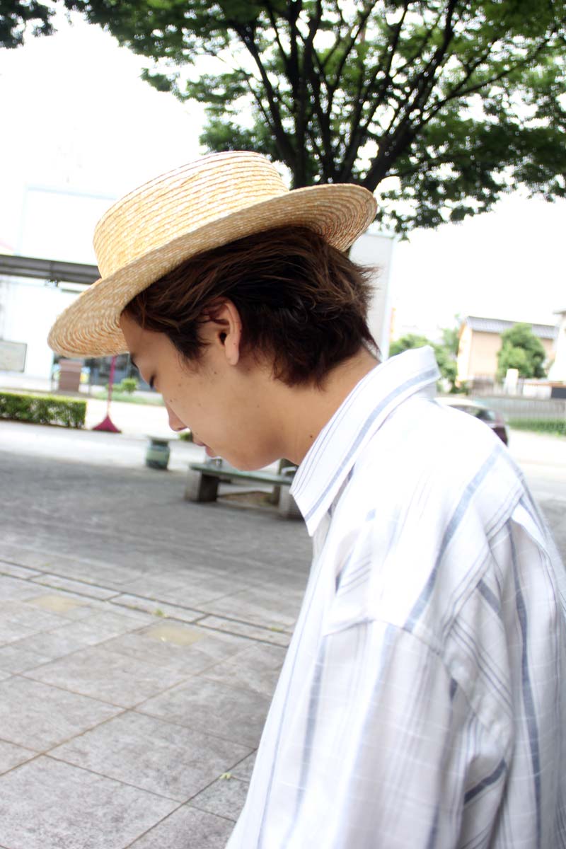 10mm WHEAT BRAID BOATER HAT / NATURAL 