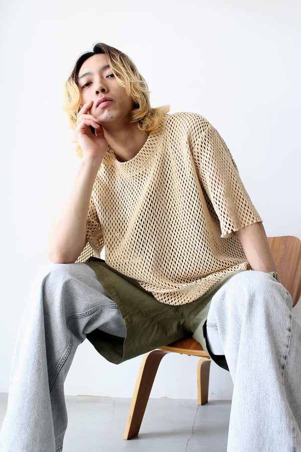 FRANCO TEE / RAW COTTON MESH [30%OFF]
