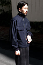 Load image into Gallery viewer, ARMY TRACK JACKET DORMEUIL ENGLISH FLANNEL / NAVY [Kobe store]