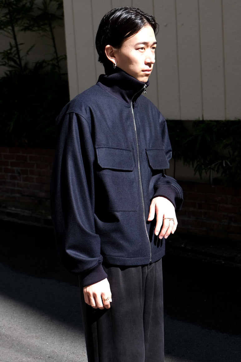 ARMY TRACK JACKET DORMEUIL ENGLISH FLANNEL / NAVY [神戸店]