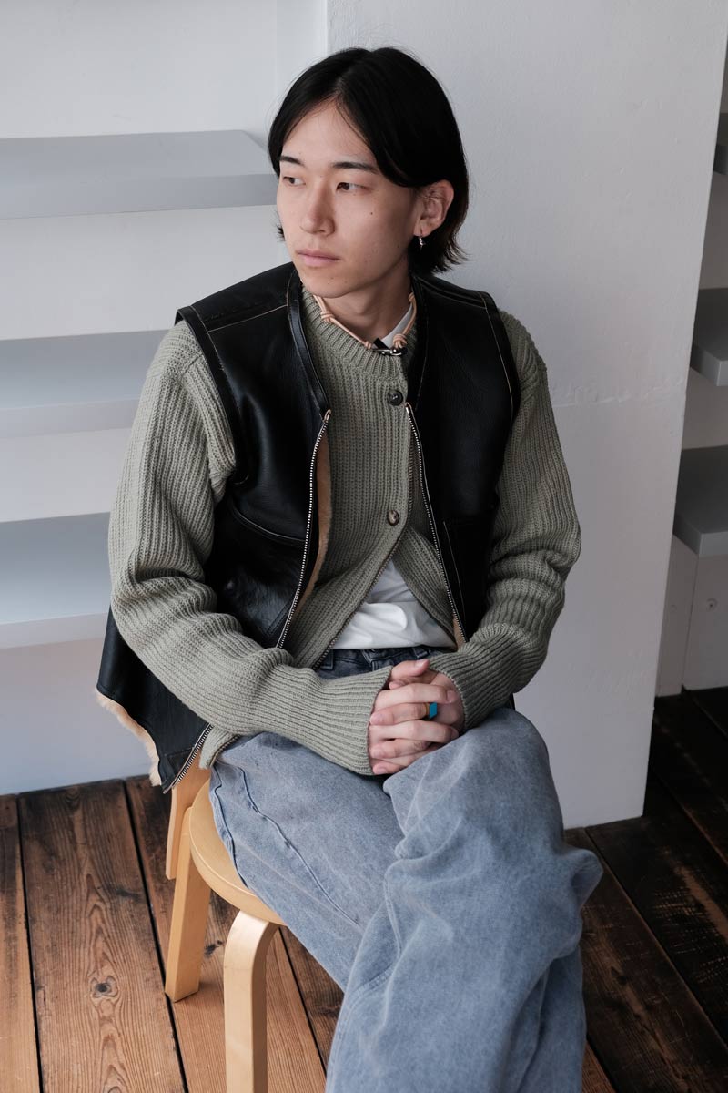 OUR LEGACY | REVERSIBLE SHEARLING VEST / BLACK/BROWN リバーシブル