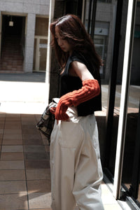 LOW GAUGE MOHAIR ARM COVER / VERMILION