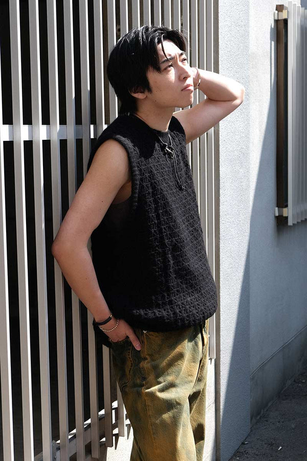 RIVER VEST / BLACK CASHMERE [50%OFF]