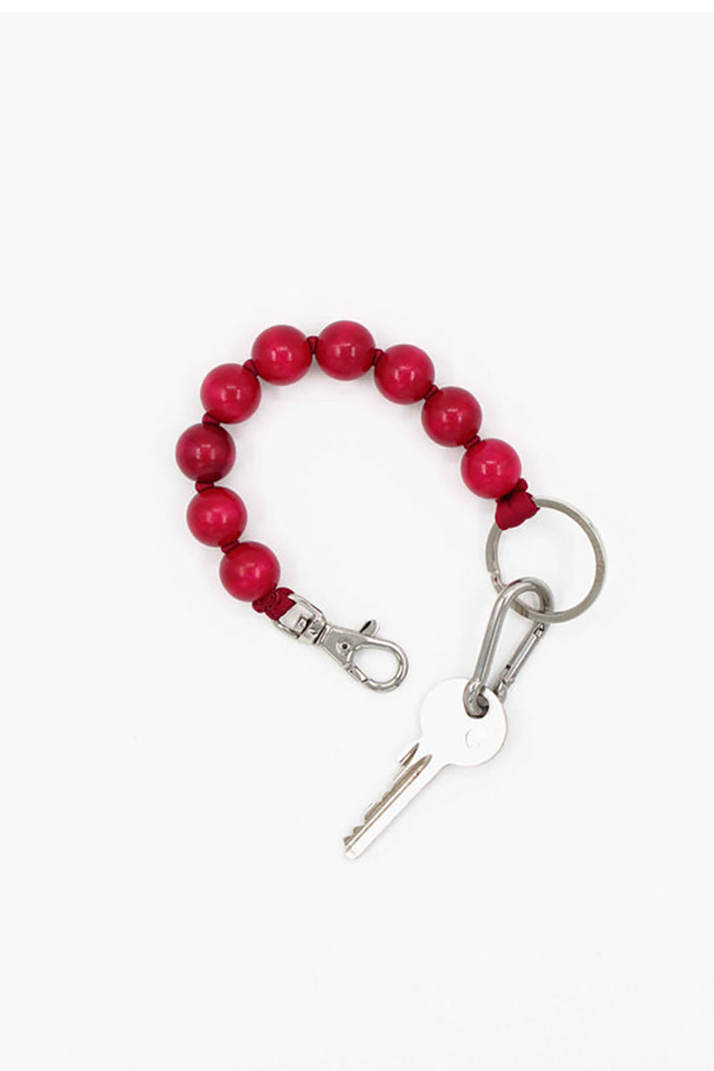 DICKE PERLEN SHORT KEYHOLDER / BORDO