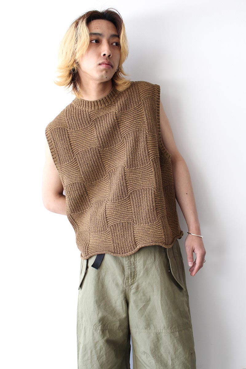TRAP VEST / BROWN MELANGE [50% OFF]