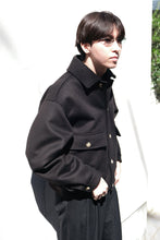 Load image into Gallery viewer, FLIGHT JACKET BRUSHED WOOL MELTON / BLACK KHAKI  [神戸店]