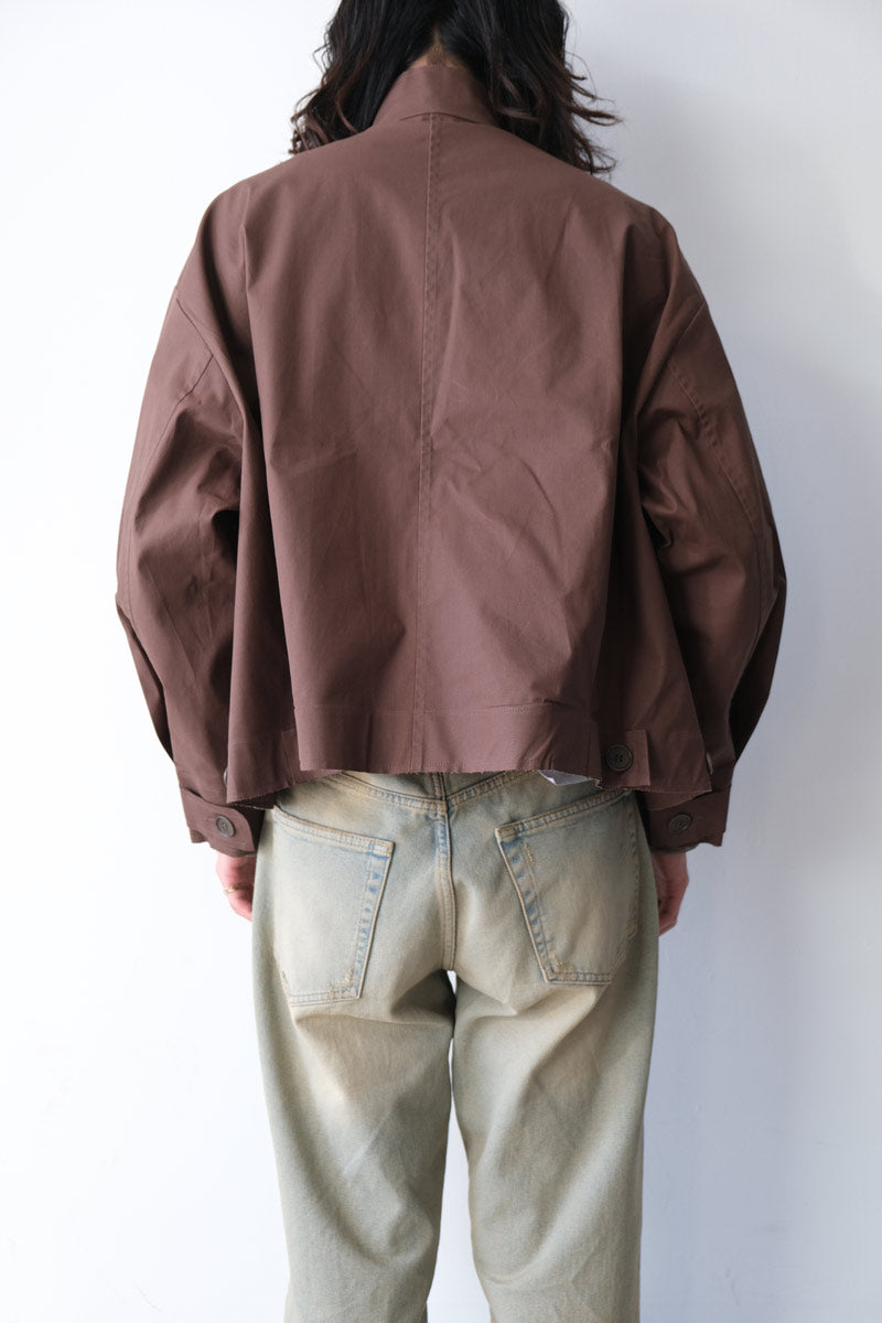 S17 NO.286 CROPPED OVERSIZED JACKET / BROWN COATED [가나자와점]