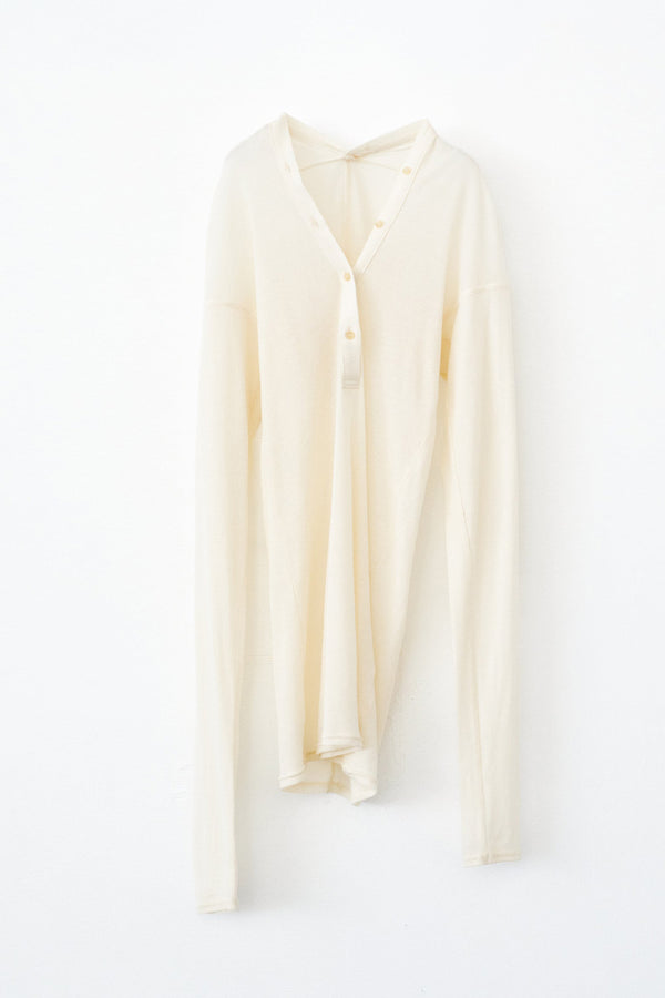 SHEER FRAISE DISTORTED HENRY / ECRU