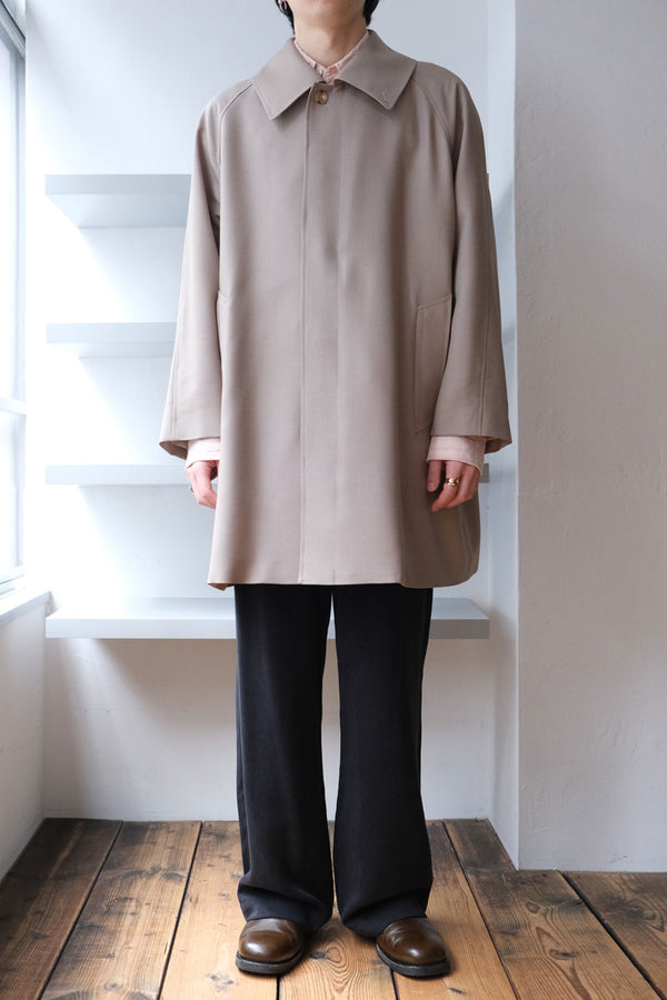 SHORT MAC WOOL/KID MOHAIR OXFORD / BEIGE [神戸店]