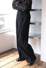 画像をギャラリービューアに読み込む, SUPER140 PINTUCK BAGGY EASY TROUSERS .12 / BLACK