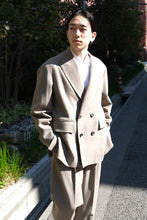 Load image into Gallery viewer, DOUBLE BREAST JACKET LAMBS WOOL FLANNEL / STONE [Kobe store]