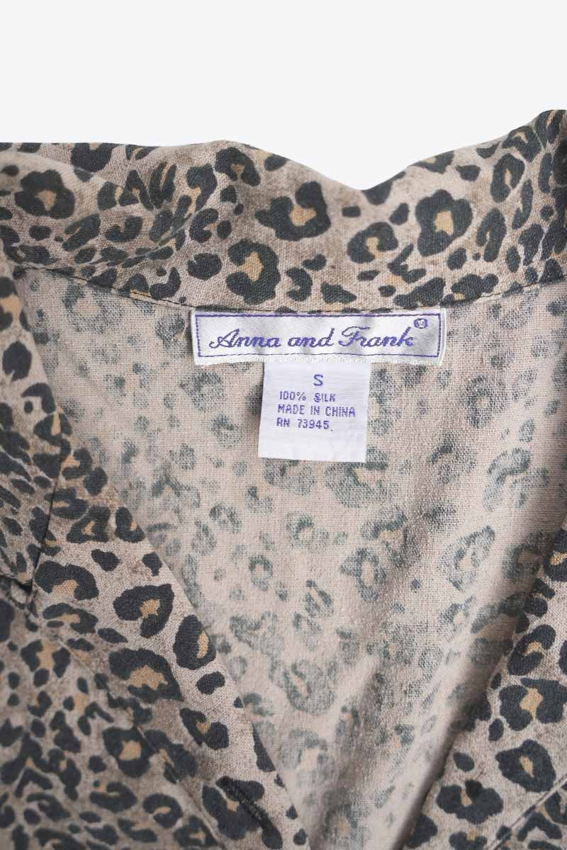 ANNA AND FRANK | 90' S S/S LEOPARD PATTERN SILK SHIRT / MULTI [USED]