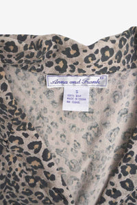 ANNA AND FRANK | 90' S S/S LEOPARD PATTERN SILK SHIRT / MULTI [USED]