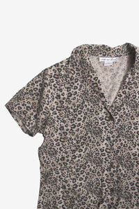 ANNA AND FRANK | 90' S S/S LEOPARD PATTERN SILK SHIRT / MULTI [USED]