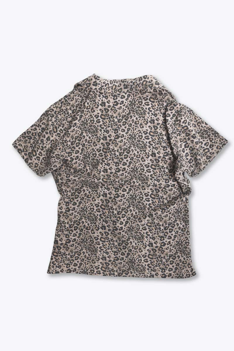 ANNA AND FRANK | 90' S S/S LEOPARD PATTERN SILK SHIRT / MULTI [USED]