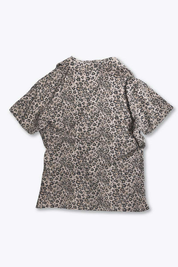 ANNA AND FRANK | 90' S S/S LEOPARD PATTERN SILK SHIRT / MULTI [USED]