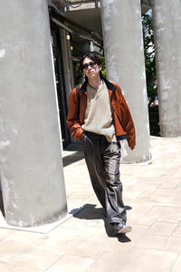 2TUCK WIDE DENIM CORTED PANTS -ENTASIS Mk-Ⅱ- .11 / CORTED CHOCOLATE