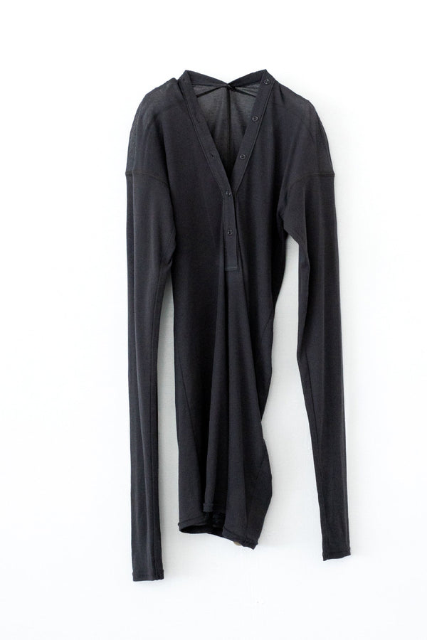 SHEER FRAISE DISTORTED HENRY / CHARCOAL