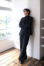 画像をギャラリービューアに読み込む, SUPER140 PINTUCK BAGGY EASY TROUSERS .12 / BLACK