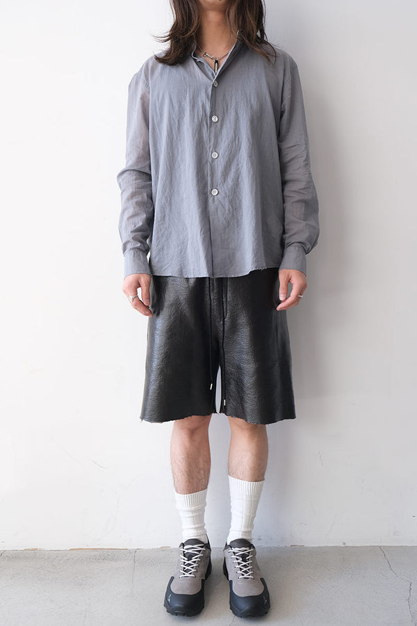 LEATHER-ISH SWEAT SHORTS / BLACK LEATHER [20% 할인]