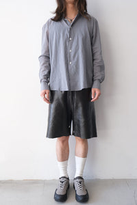 LEATHER-ISH SWEAT SHORTS / BLACK LEATHER