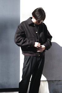 FLIGHT JACKET BRUSHED WOOL MELTON / BLACK KHAKI  [神戸店]