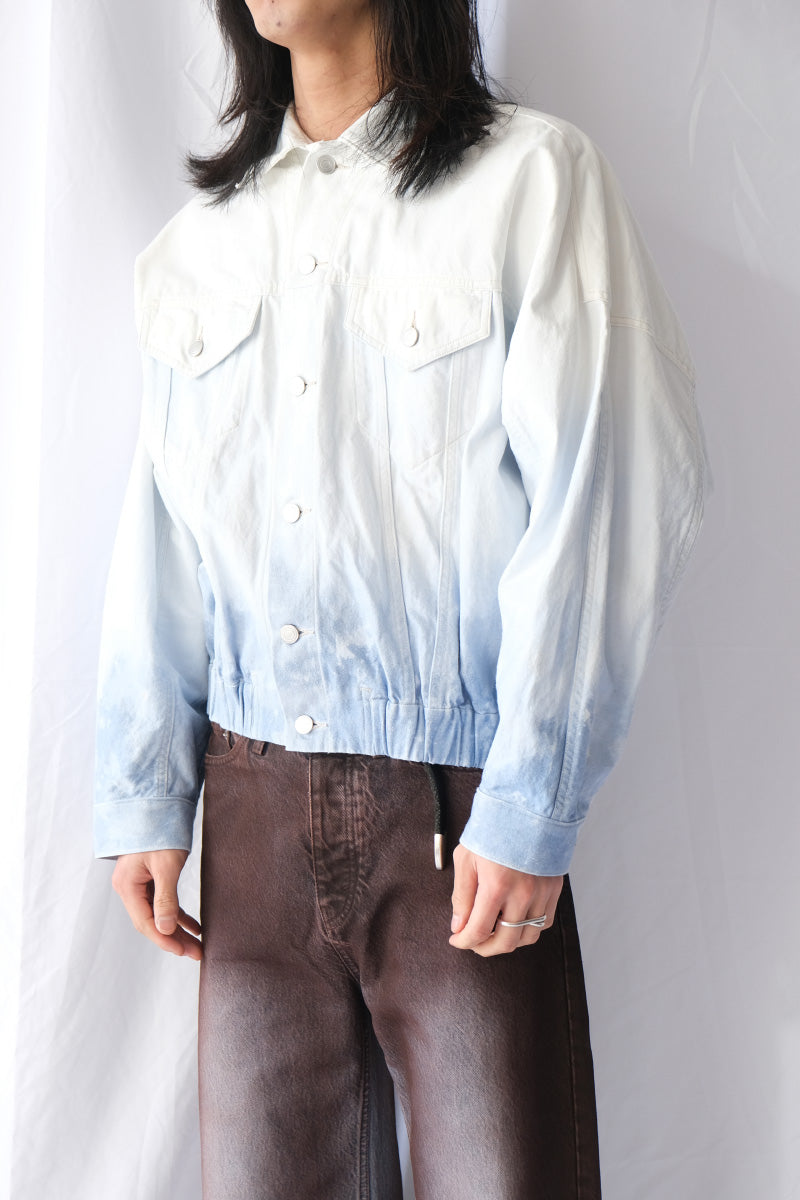 SHIBORI-BASSEN DENIM JACKET / BLEACH
