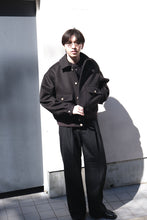 Load image into Gallery viewer, FLIGHT JACKET BRUSHED WOOL MELTON / BLACK KHAKI  [神戸店]