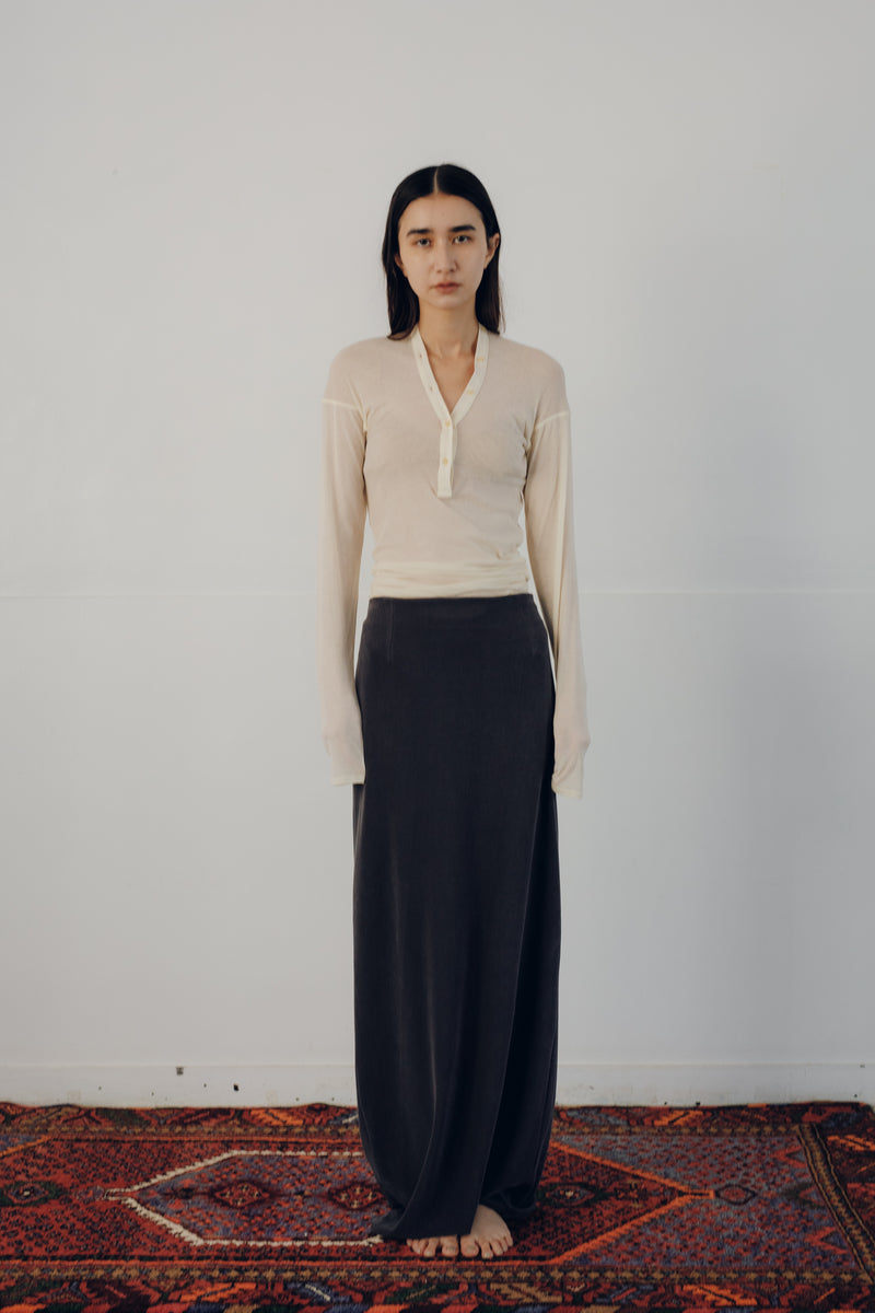 SHEER FRAISE DISTORTED HENRY / ECRU