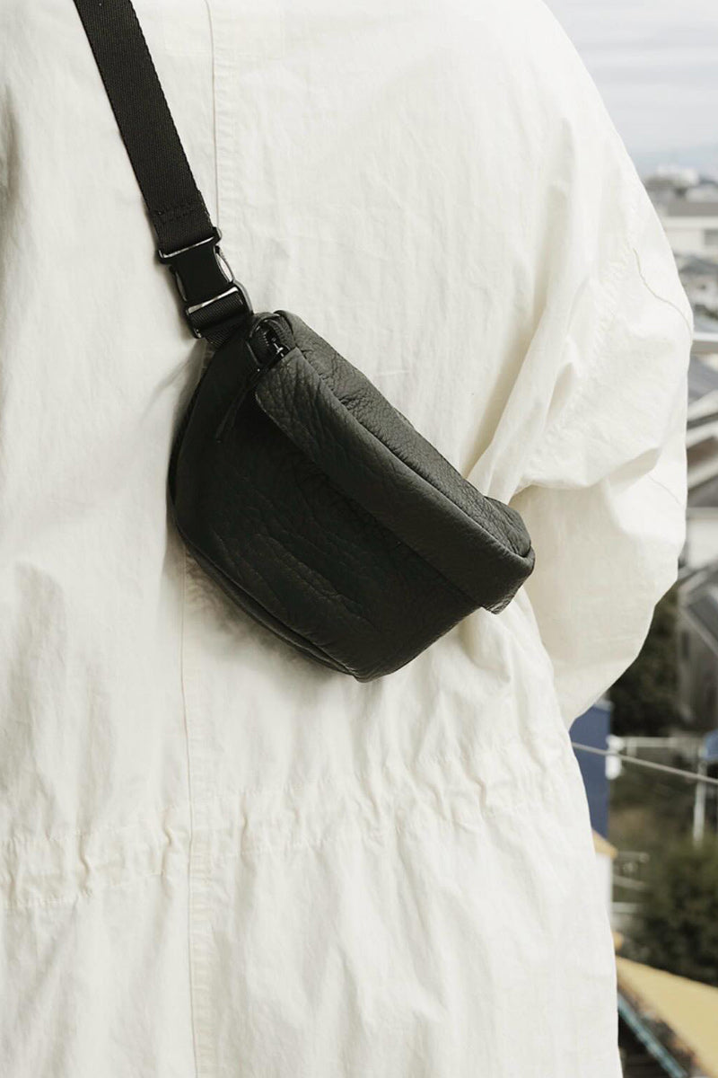DEER LEATHER WAIST BAG M/ BLACK