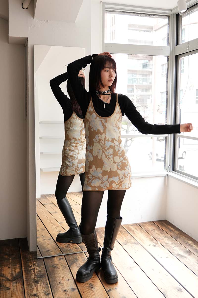 SLIP DRESS / YELLOW WALLPAPER JAQUARD [20%OFF]