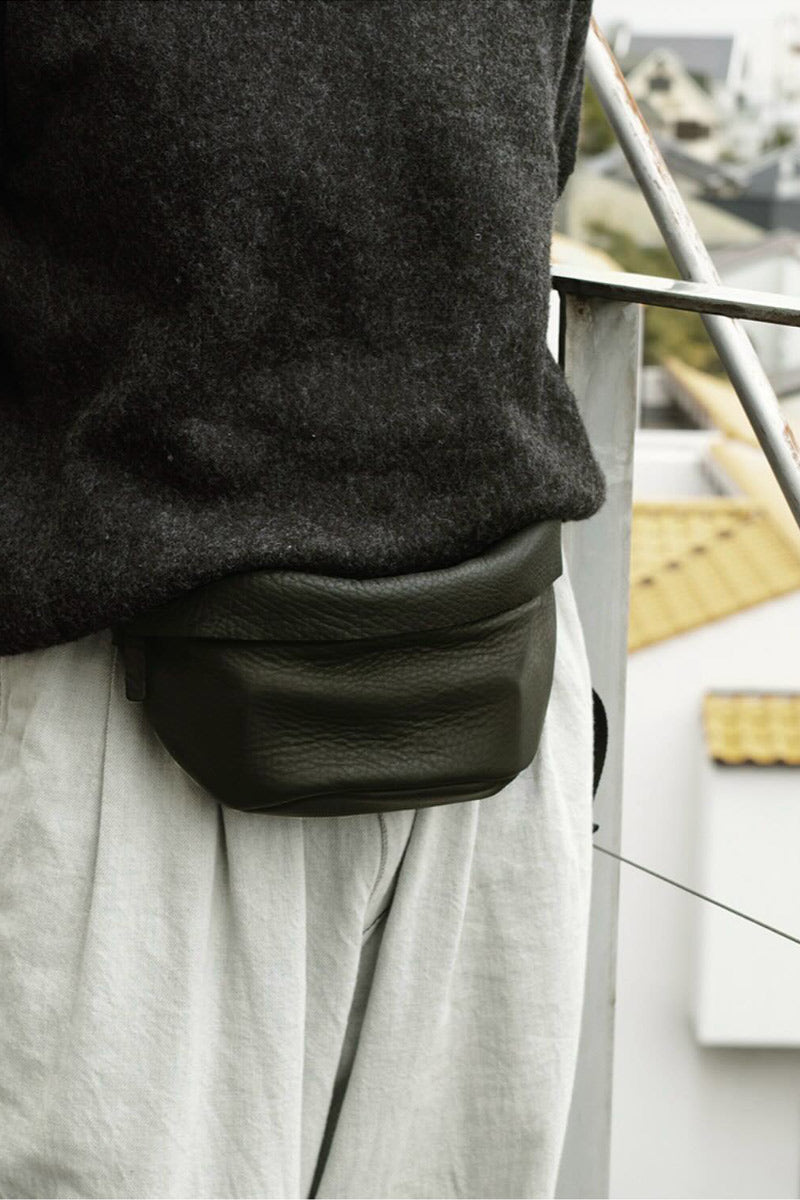 DEER LEATHER WAIST BAG M/ BLACK