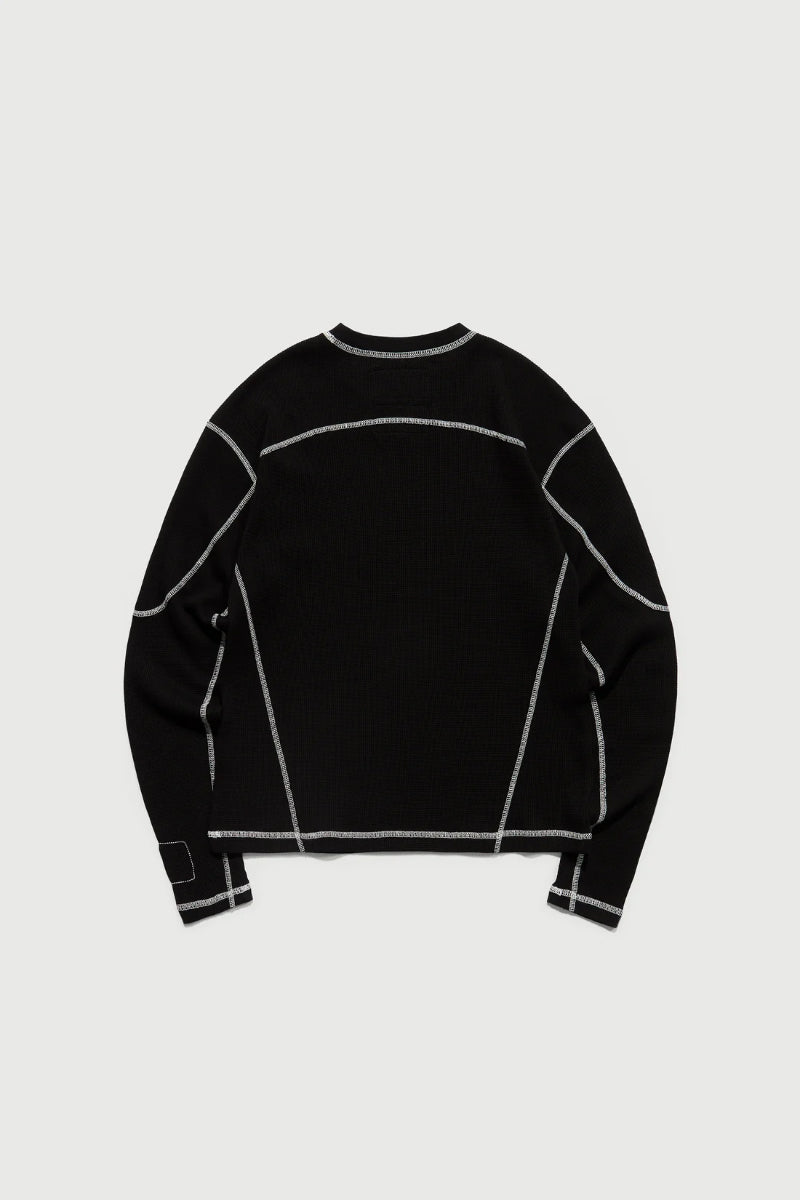 PANELED THERMAL LONG SLEEVE / BLACK