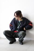 Load image into Gallery viewer, WOOL BOMBER JACKET / DARK BLUE/BLACK