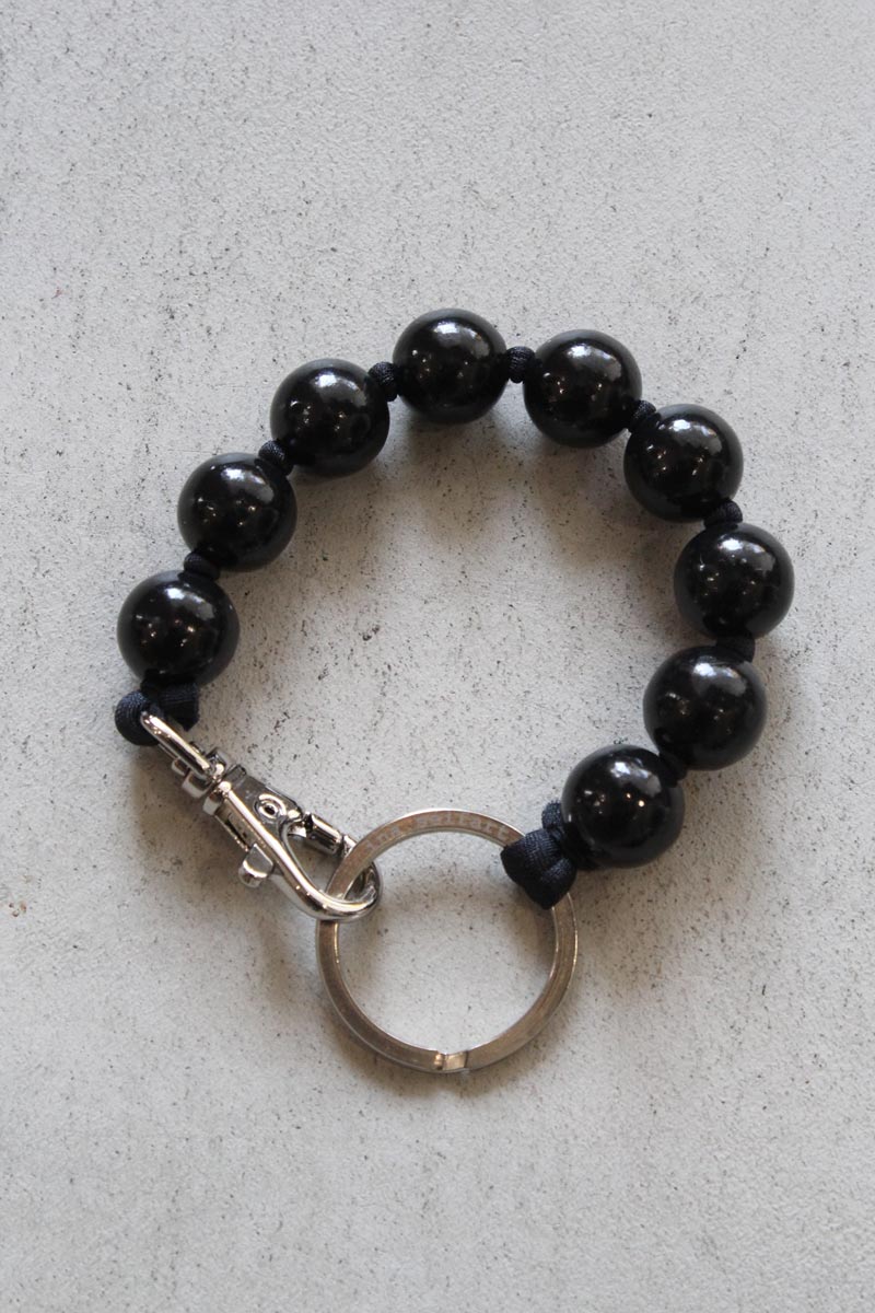 DICKE PERLEN SHORT KEYHOLDER / BLACK-BLACK